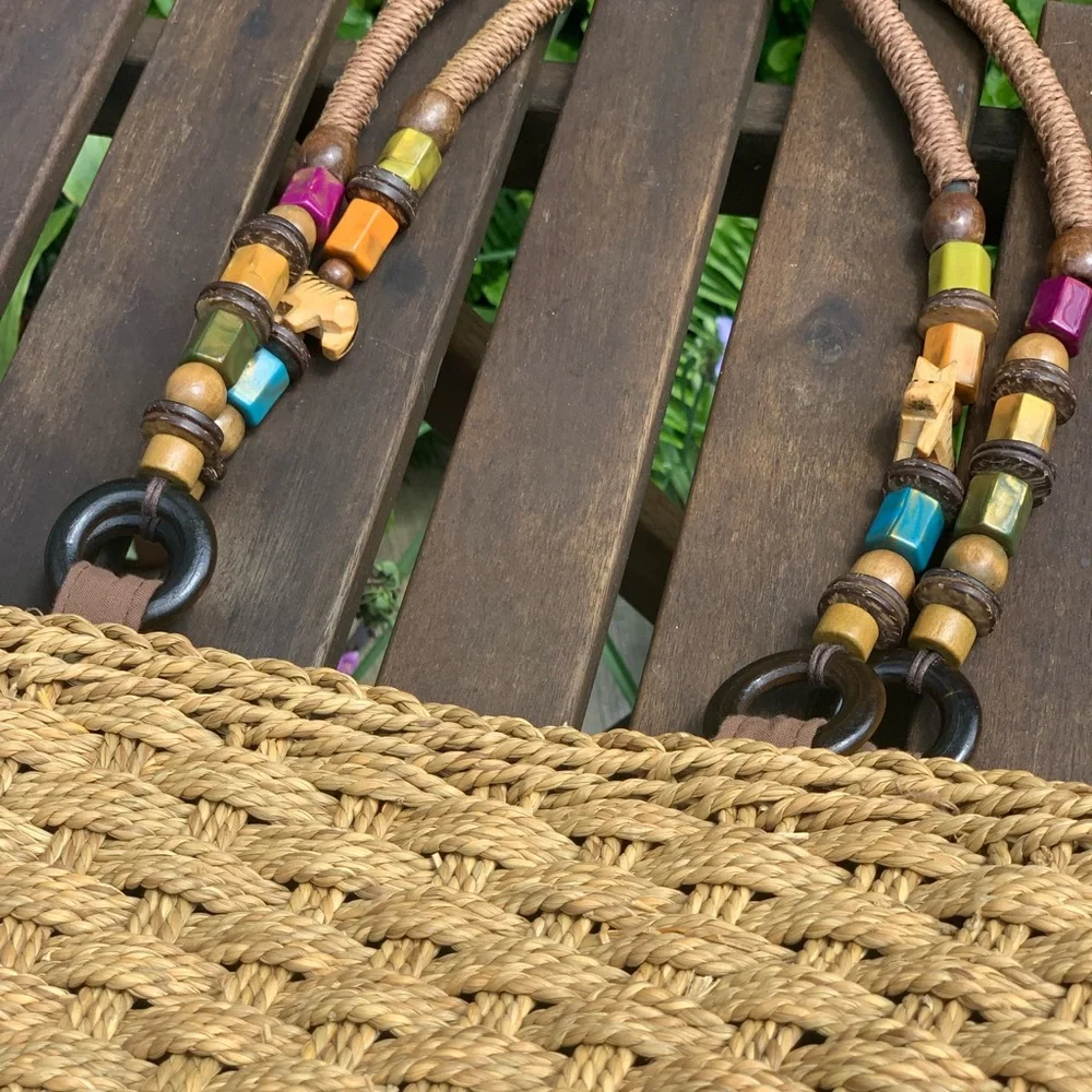 Beautiful Woven Cappelli Bag with 🐈 and Other Decorative Beads